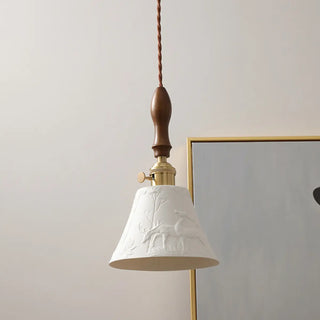 ZOWALA - Modern Wood Cone Rope Ceramic Pendant Lights Image - 3
