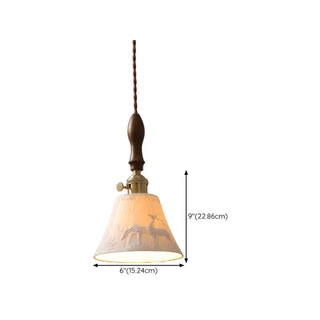 ZOWALA - Modern Wood Cone Rope Ceramic Pendant Lights #size