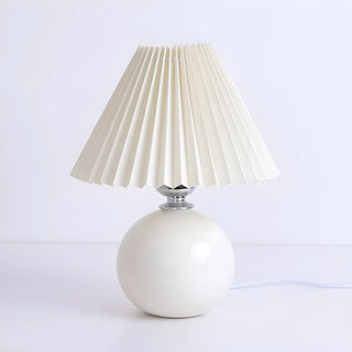 ZOWALA - Modern Ceramic Globe Fabric Cone Table Lamp Image - 10