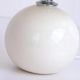 ZOWALA - Modern Ceramic Globe Fabric Cone Table Lamp Image - 11