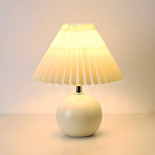 ZOWALA - Modern Ceramic Globe Fabric Cone Table Lamp Image - 4