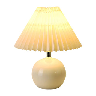 ZOWALA - Modern Ceramic Globe Fabric Cone Table Lamp Image - 8