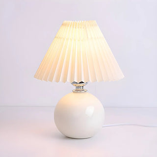 ZOWALA - Modern Ceramic Globe Fabric Cone Table Lamp Image - 9