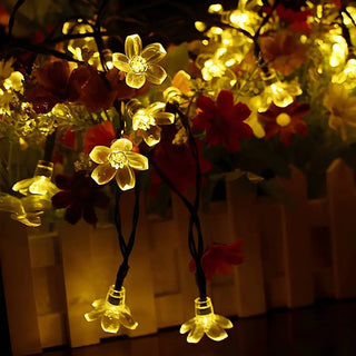 Outdoor Cherry Blossom LED Christmas String Lights Zawala Image - 3