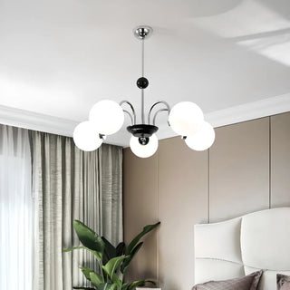 ZOWALA - Modern Chrome Globe Pendant Chandelier - 4 Bulbs Image - 1