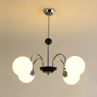 ZOWALA - Modern Chrome Globe Pendant Chandelier - 4 Bulbs Image - 12