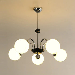 ZOWALA - Modern Chrome Globe Pendant Chandelier - 4 Bulbs Image - 13