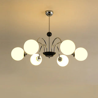 ZOWALA - Modern Chrome Globe Pendant Chandelier - 4 Bulbs Image - 14
