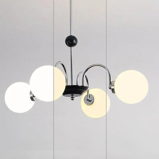ZOWALA - Modern Chrome Globe Pendant Chandelier - 4 Bulbs Image - 16