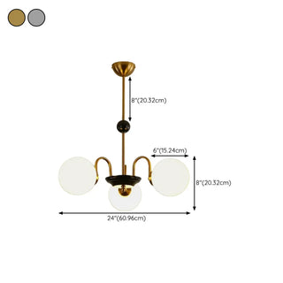 ZOWALA - Modern Chrome Globe Pendant Chandelier - 4 Bulbs #size