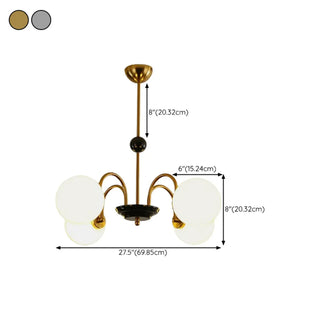 ZOWALA - Modern Chrome Globe Pendant Chandelier - 4 Bulbs Image - 22