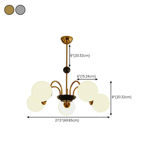 ZOWALA - Modern Chrome Globe Pendant Chandelier - 4 Bulbs Image - 23