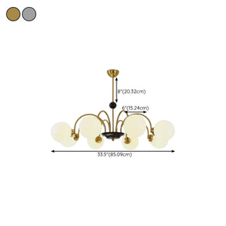 ZOWALA - Modern Chrome Globe Pendant Chandelier - 4 Bulbs Image - 25