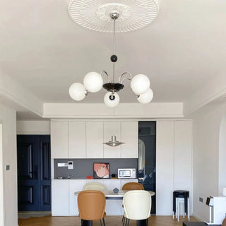 ZOWALA - Modern Chrome Globe Pendant Chandelier - 4 Bulbs Image - 3