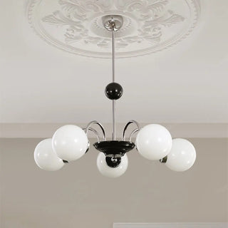 ZOWALA - Modern Chrome Globe Pendant Chandelier - 4 Bulbs Image - 4