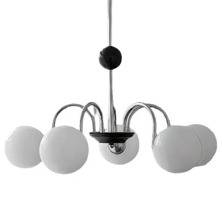 ZOWALA - Modern Chrome Globe Pendant Chandelier - 4 Bulbs Image - 5