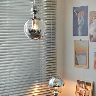 Modern Globe Chrome Pendant Light for Living Room Zawala Image - 1