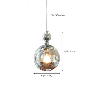 Modern Globe Chrome Pendant Light for Living Room Zawala #size