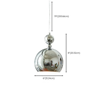 Modern Globe Chrome Pendant Light for Living Room Zawala Image - 11