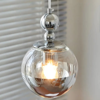 Modern Globe Chrome Pendant Light for Living Room Zawala Image - 2