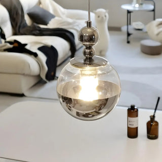 Modern Globe Chrome Pendant Light for Living Room Zawala Image - 4