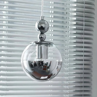 Modern Globe Chrome Pendant Light for Living Room Zawala Image - 7