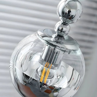 Modern Globe Chrome Pendant Light for Living Room Zawala Image - 8