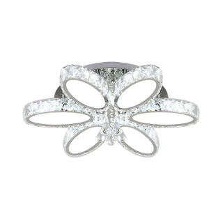 ZOWALA - Modern Chrome Crystal Blossom Semi-Flush Mount Light Image - 4