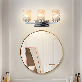 Elegant Prismatic Glass Cylinder 3-Light Vanity Light Zawala Image - 1