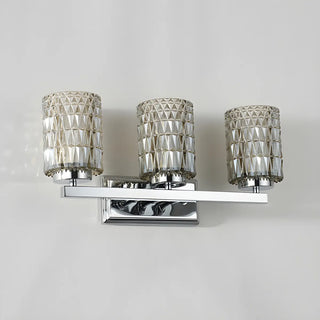 Elegant Prismatic Glass Cylinder 3-Light Vanity Light Zawala Image - 10