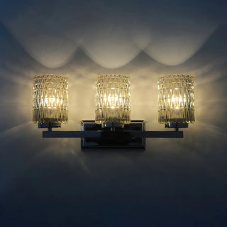 Elegant Prismatic Glass Cylinder 3-Light Vanity Light Zawala Image - 11