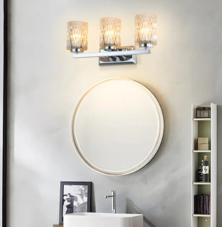Elegant Prismatic Glass Cylinder 3-Light Vanity Light Zawala Image - 4