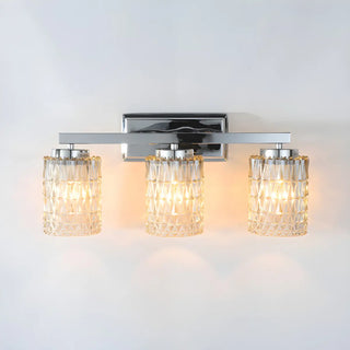 Elegant Prismatic Glass Cylinder 3-Light Vanity Light Zawala Image - 6