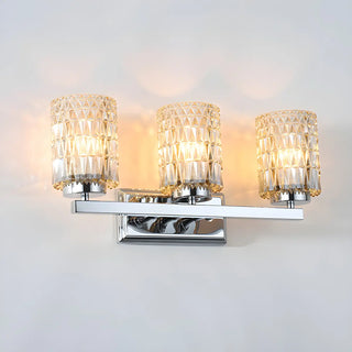 Elegant Prismatic Glass Cylinder 3-Light Vanity Light Zawala Image - 7
