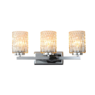 Elegant Prismatic Glass Cylinder 3-Light Vanity Light Zawala Image - 8