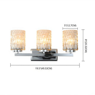Elegant Prismatic Glass Cylinder 3-Light Vanity Light Zawala Image - 9