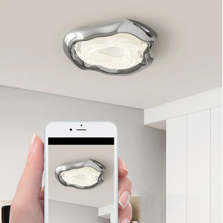ZOWALA - Modern Chrome Resin LED Flush Mount Light Image - 14