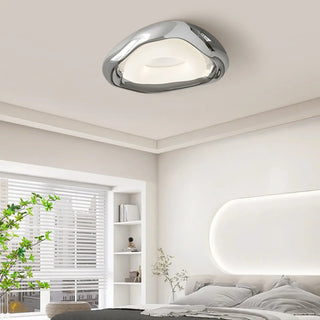 ZOWALA - Modern Chrome Resin LED Flush Mount Light Image - 3