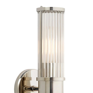 Chrome Finish Modern Glass Cylindrical Vanity Sconce Zawala Image - 10
