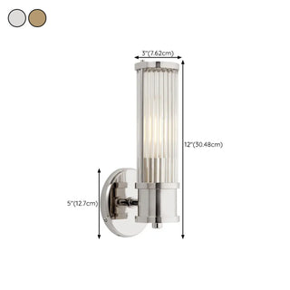 Chrome Finish Modern Glass Cylindrical Vanity Sconce Zawala #size
