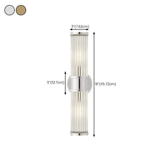 Chrome Finish Modern Glass Cylindrical Vanity Sconce Zawala Image - 13