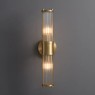 Chrome Finish Modern Glass Cylindrical Vanity Sconce Zawala Image - 5