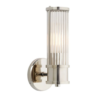 Chrome Finish Modern Glass Cylindrical Vanity Sconce Zawala Image - 7