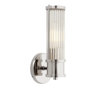 Chrome Finish Modern Glass Cylindrical Vanity Sconce Zawala Image - 8