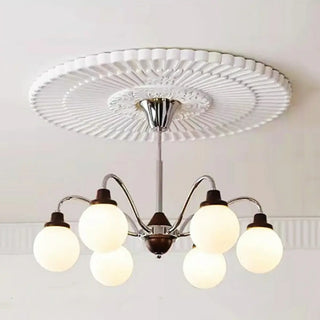 ZOWALA - Modern Chrome Scroll Frosted Glass 8-Light Chandelier