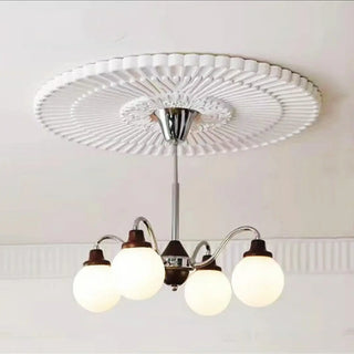 ZOWALA - Modern Chrome Scroll Frosted Glass 8-Light Chandelier