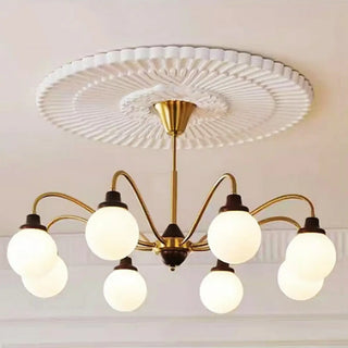 ZOWALA - Modern Chrome Scroll Frosted Glass 8-Light Chandelier