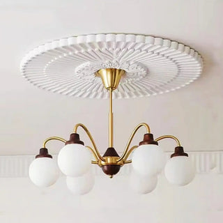 ZOWALA - Modern Chrome Scroll Frosted Glass 8-Light Chandelier