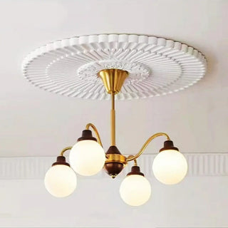ZOWALA - Modern Chrome Scroll Frosted Glass 8-Light Chandelier