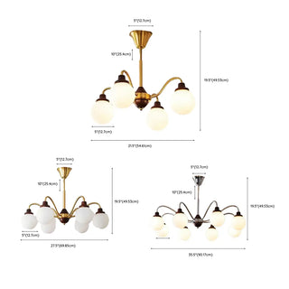 ZOWALA - Modern Chrome Scroll Frosted Glass 8-Light Chandelier